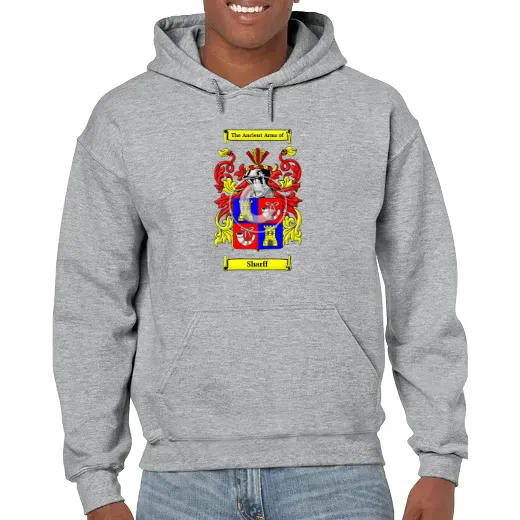 Sharff Grey Unisex Coat of Arms Hooded Sweatshirt