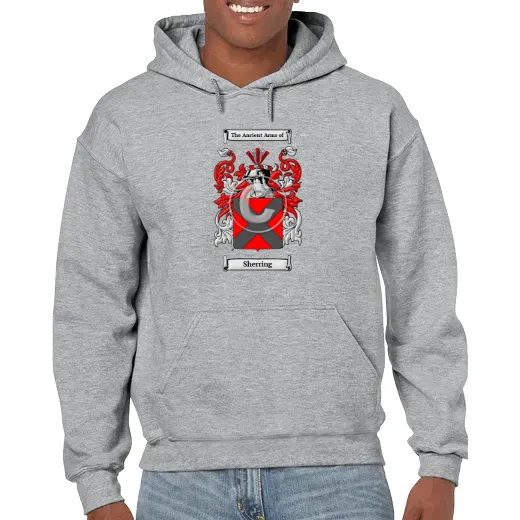 Sherring Grey Unisex Coat of Arms Hooded Sweatshirt