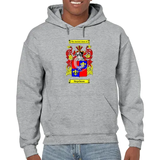 Siegelman Grey Unisex Coat of Arms Hooded Sweatshirt