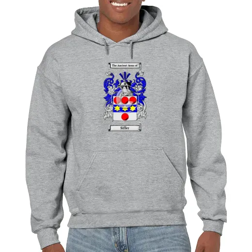 Siffer Grey Unisex Coat of Arms Hooded Sweatshirt