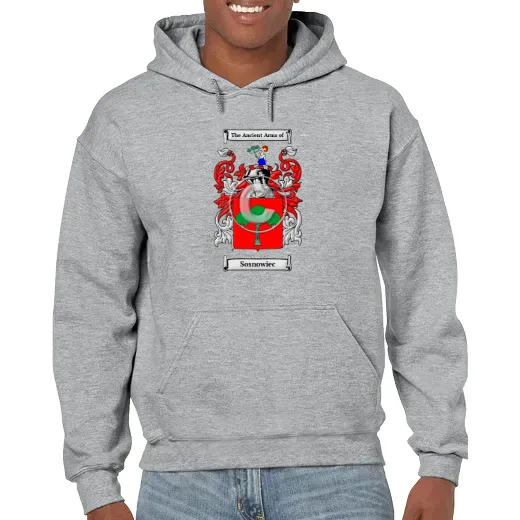 Sosnowiec Grey Unisex Coat of Arms Hooded Sweatshirt