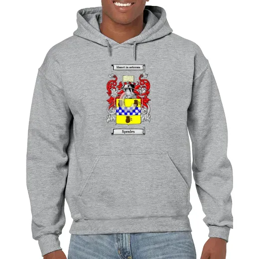 Sprules Grey Unisex Coat of Arms Hooded Sweatshirt
