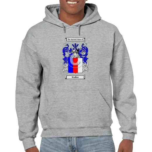 Staiber Grey Unisex Coat of Arms Hooded Sweatshirt