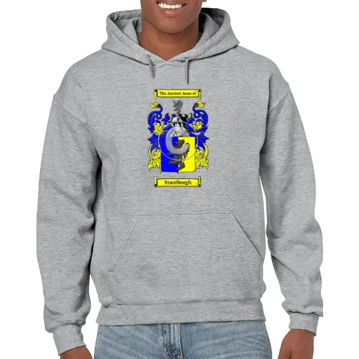 Stantburgh Grey Unisex Coat of Arms Hooded Sweatshirt