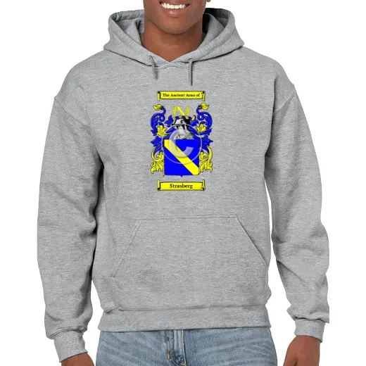 Strasberg Grey Unisex Coat of Arms Hooded Sweatshirt