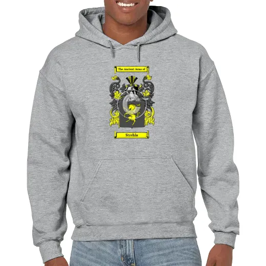 Strehla Grey Unisex Coat of Arms Hooded Sweatshirt