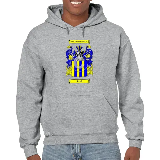 Strell Grey Unisex Coat of Arms Hooded Sweatshirt