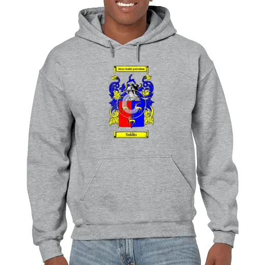 Suklin Grey Unisex Coat of Arms Hooded Sweatshirt
