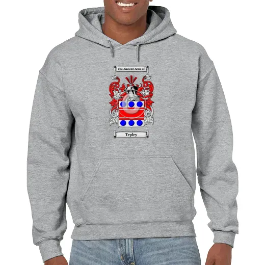 Tepley Grey Unisex Coat of Arms Hooded Sweatshirt