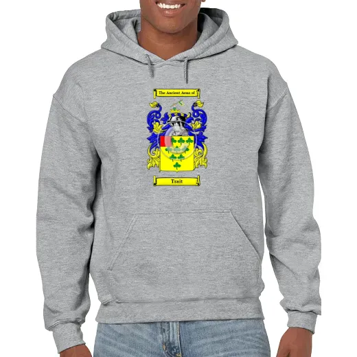 Trait Grey Unisex Coat of Arms Hooded Sweatshirt