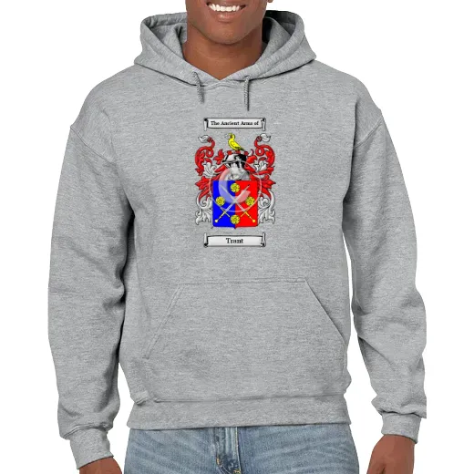 Trant Grey Unisex Coat of Arms Hooded Sweatshirt