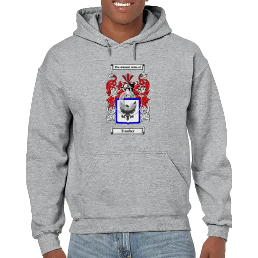 Trauber Grey Unisex Coat of Arms Hooded Sweatshirt
