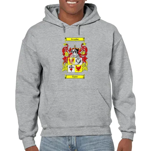 Tyree Grey Unisex Coat of Arms Hooded Sweatshirt