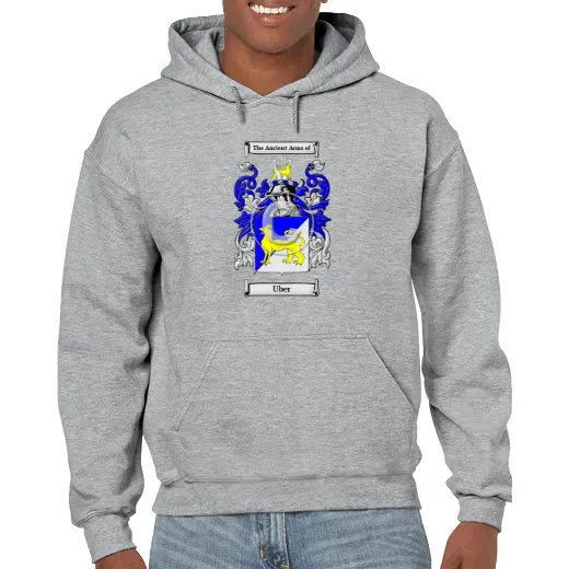 Uber Grey Unisex Coat of Arms Hooded Sweatshirt