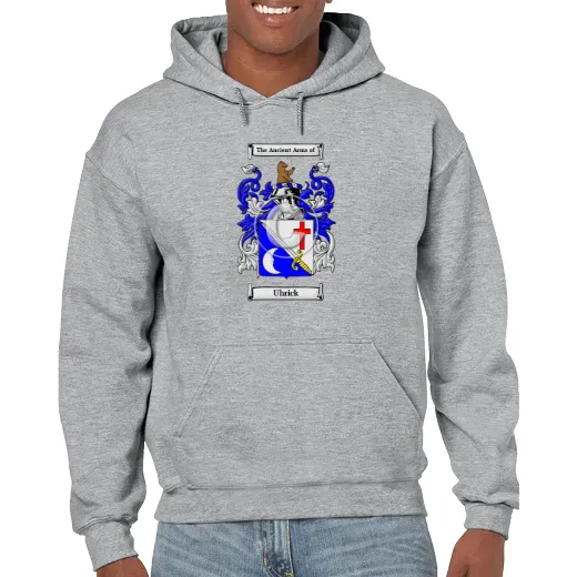 Uhrick Grey Unisex Coat of Arms Hooded Sweatshirt
