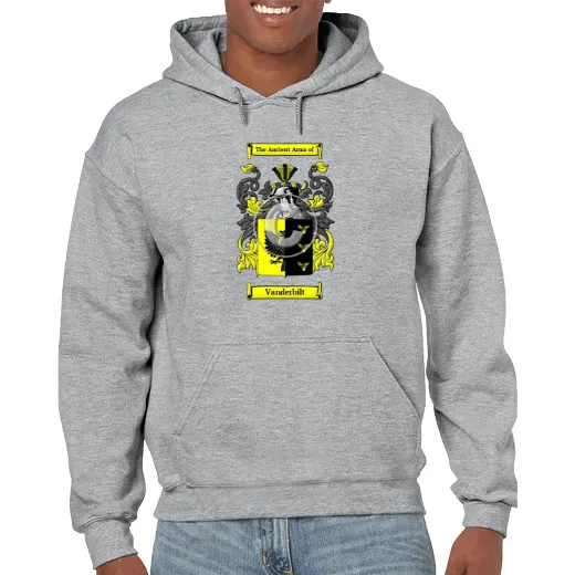 Vanderbilt Grey Unisex Coat of Arms Hooded Sweatshirt
