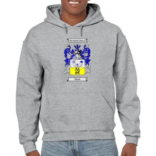 Varró Grey Unisex Coat of Arms Hooded Sweatshirt