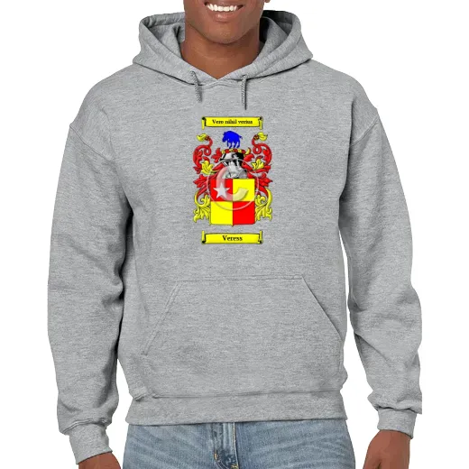 Veress Grey Unisex Coat of Arms Hooded Sweatshirt
