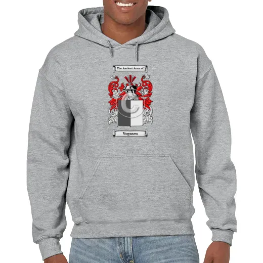 Vognsen Grey Unisex Coat of Arms Hooded Sweatshirt