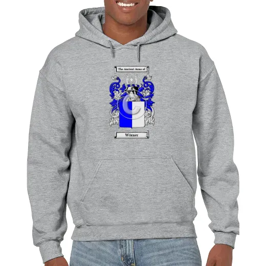 Wörner Grey Unisex Coat of Arms Hooded Sweatshirt