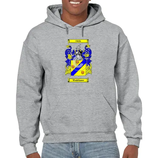 Wadehowe Grey Unisex Coat of Arms Hooded Sweatshirt