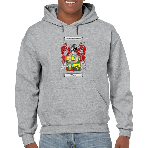 Walss Grey Unisex Coat of Arms Hooded Sweatshirt