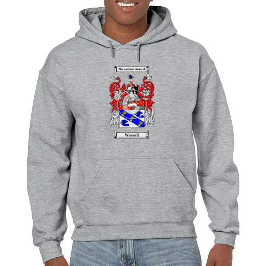 Wassall Grey Unisex Coat of Arms Hooded Sweatshirt
