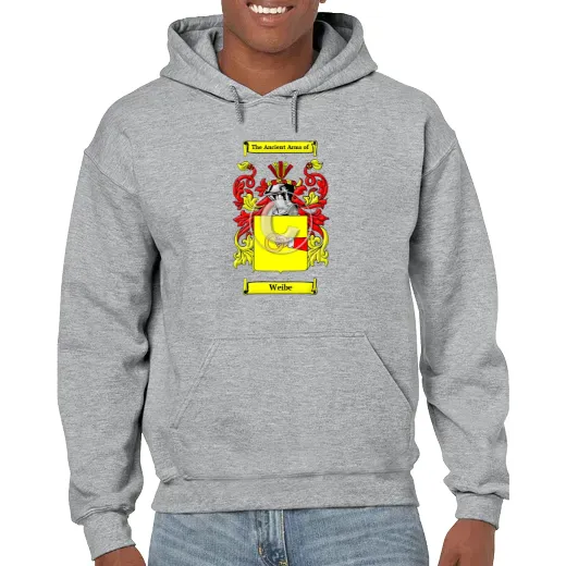 Weibe Grey Unisex Coat of Arms Hooded Sweatshirt