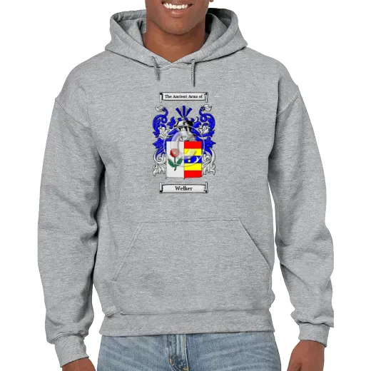 Welker Grey Unisex Coat of Arms Hooded Sweatshirt