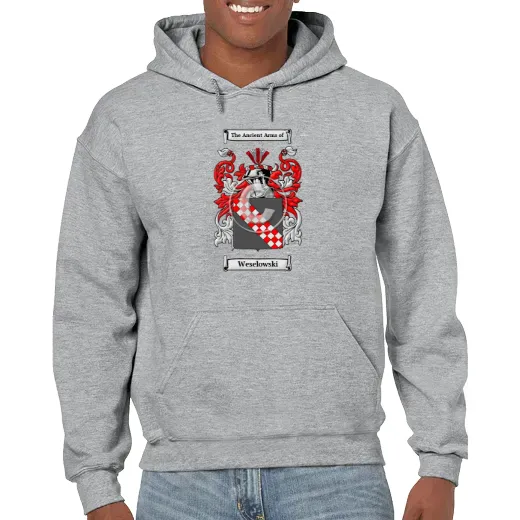 Weselowski Grey Unisex Coat of Arms Hooded Sweatshirt