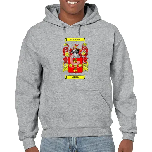 Whillis Grey Unisex Coat of Arms Hooded Sweatshirt