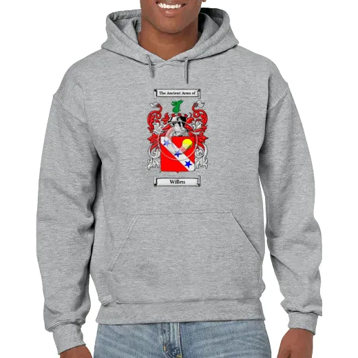 Willen Grey Unisex Coat of Arms Hooded Sweatshirt