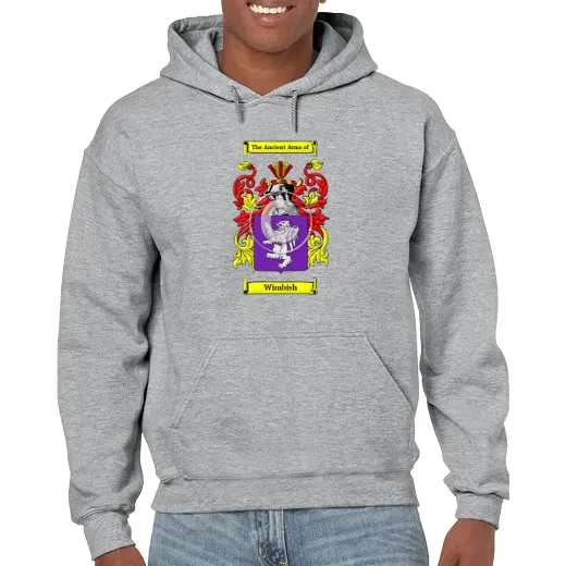 Wimbish Grey Unisex Coat of Arms Hooded Sweatshirt