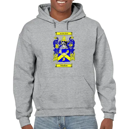 Windum Grey Unisex Coat of Arms Hooded Sweatshirt