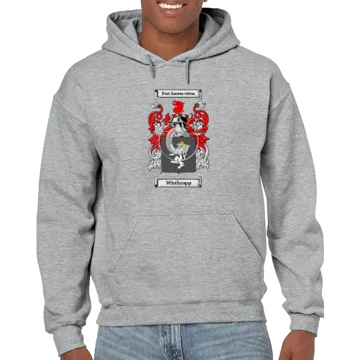 Wisthropp Grey Unisex Coat of Arms Hooded Sweatshirt