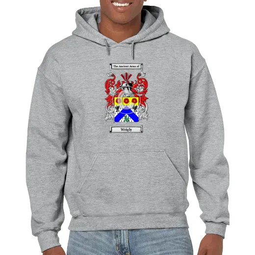 Wrigly Grey Unisex Coat of Arms Hooded Sweatshirt