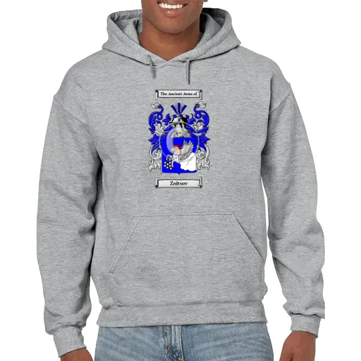 Zaitsov Grey Unisex Coat of Arms Hooded Sweatshirt