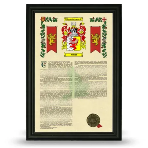 -wythe Armorial History Framed - Black