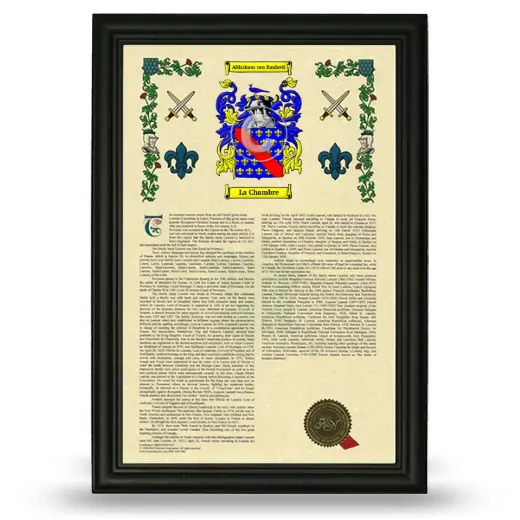 La Chambre Armorial History Framed - Black