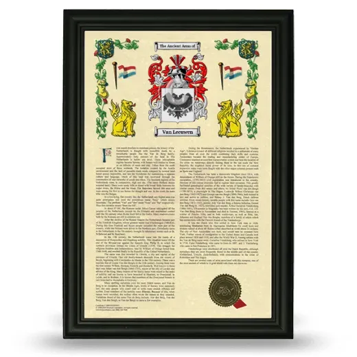 Van Leeuwen Armorial History Framed - Black