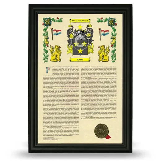Aarse Armorial History Framed - Black