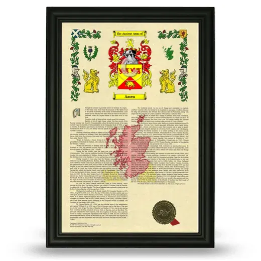 Aasen Armorial History Framed - Black