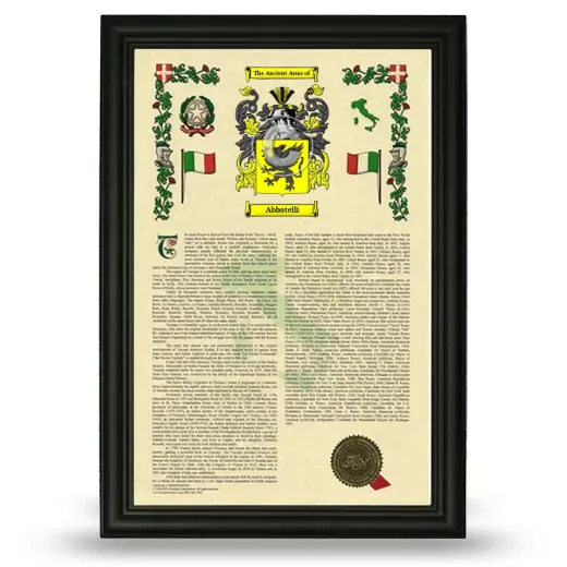 Abbatelli Armorial History Framed - Black