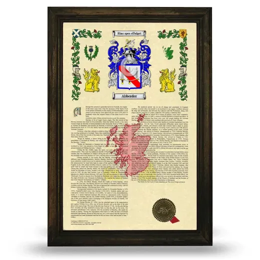 Abberder Armorial History Framed - Brown