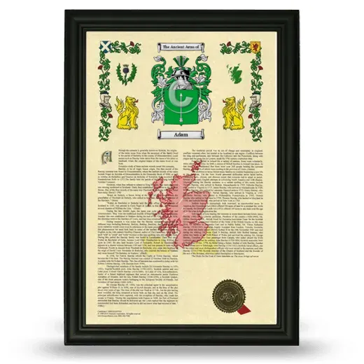 Adam Armorial History Framed - Black
