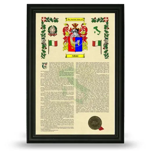 Adami Armorial History Framed - Black