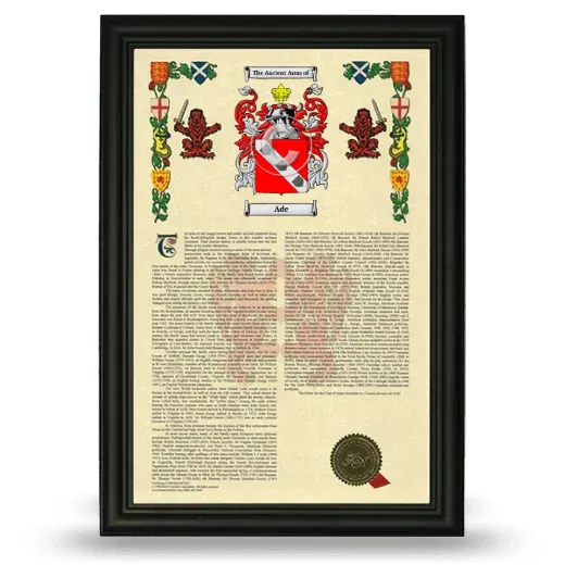 Ade Armorial History Framed - Black