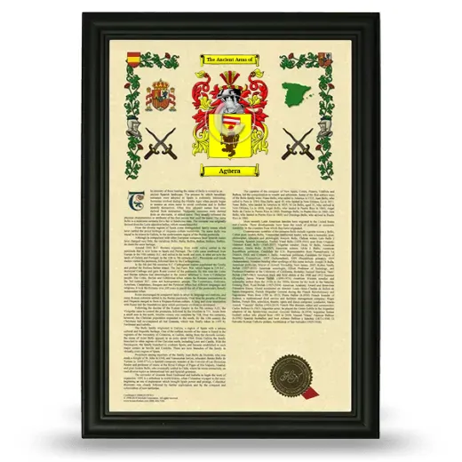 Agüera Armorial History Framed - Black