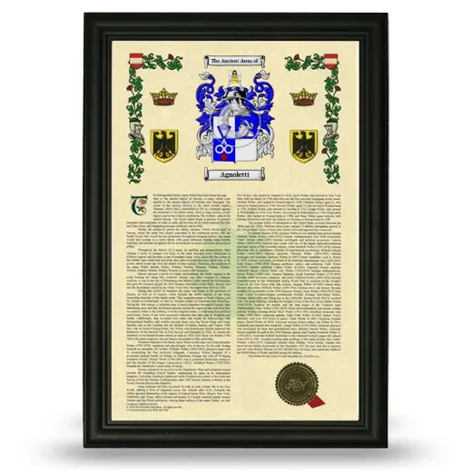 Agnoletti Armorial History Framed - Black