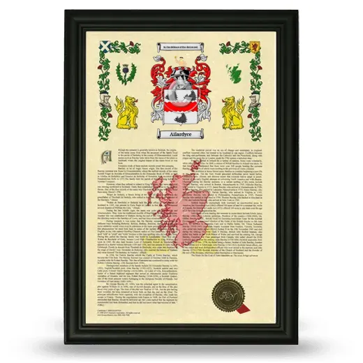 Ailardyce Armorial History Framed - Black